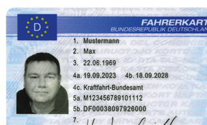 Eine Fahrerkarte der Europäischen Union